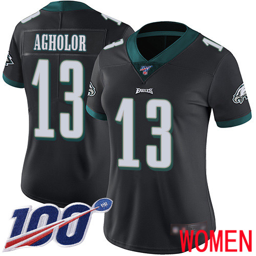 Women Philadelphia Eagles 13 Nelson Agholor Black Alternate Vapor Untouchable NFL Jersey Limited Player 2